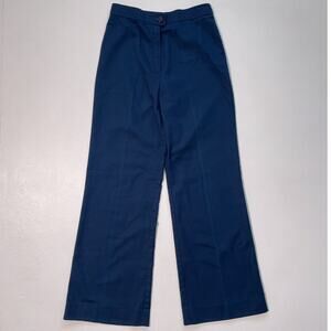 Vtg 70s EILEEN Navy High Rise Flared Pants / Size 12 / Retro Boho Minimal